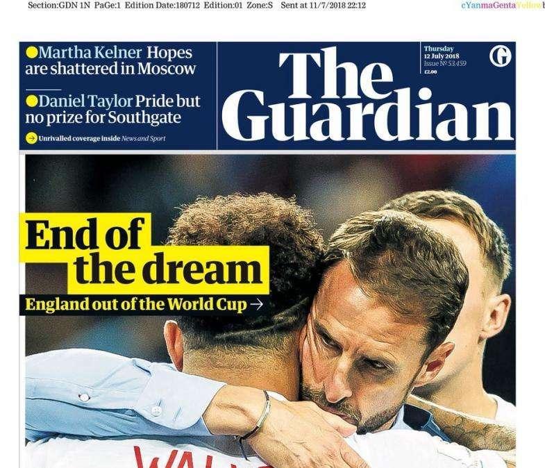 Inghilterra, The Guardian affranto: "La fine del sogno"