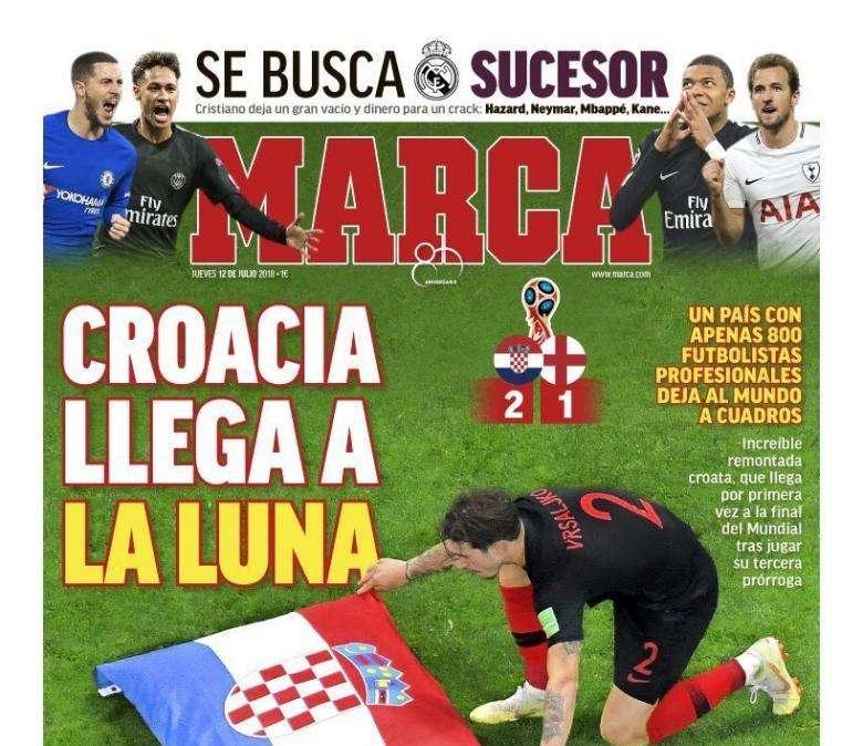 Marca in prima pagina: "La Croazia arriva sulla luna"