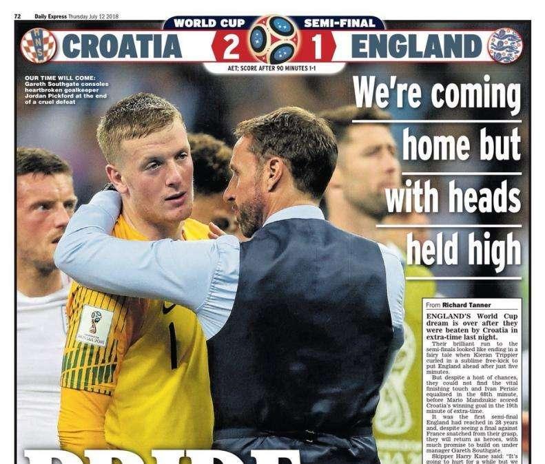 Inghilterra, il Daily Telegraph va oltre il ko: "Orgogliosi dei Leoni"