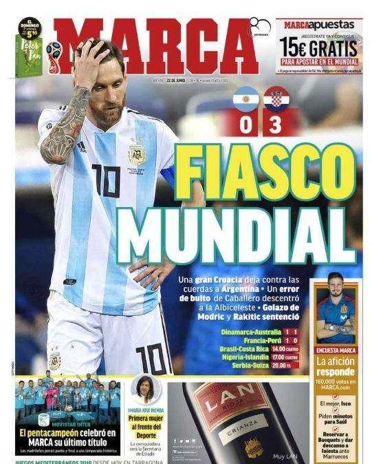 L'apertura di Marca sull'Argentina: "Fiasco Mondiale"