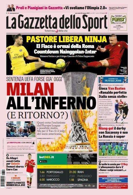 Gazzetta dello Sport: "Niang-gol, il derby con Szczesny è suo. La Russia è super"