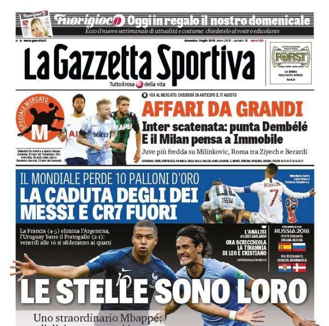La Gazzetta dello Sport: "Le stelle sono loro"