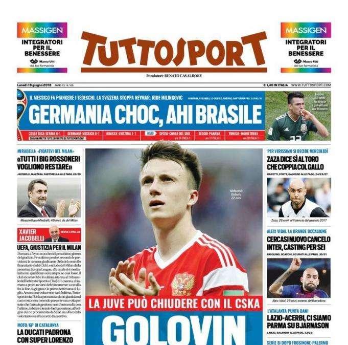 L'apertura di Tuttosport sul Mondiale: "Germania choc, ahi Brasile"