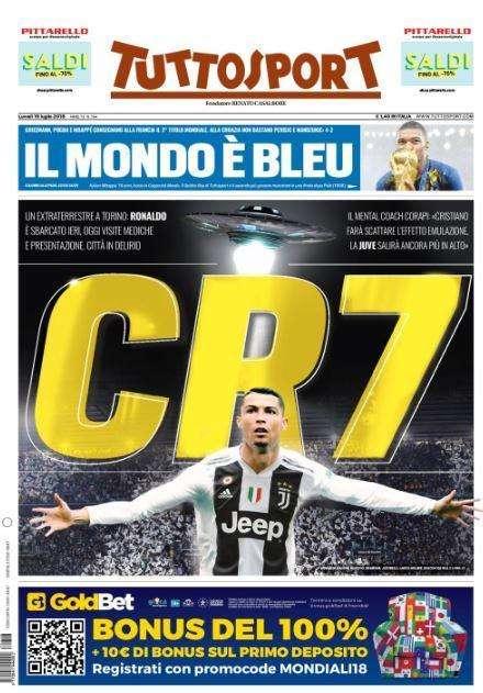 Tuttosport celebra la Francia: "Il mondo è Bleu"