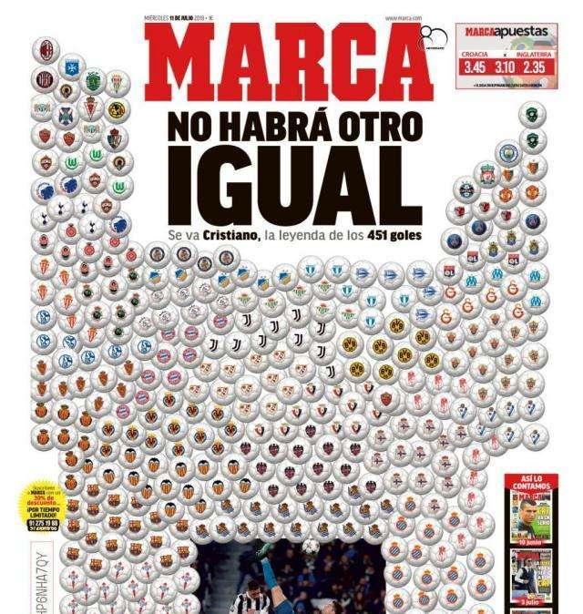 Marca saluta Cristiano Ronaldo: "Non ci sarà un altro come te"