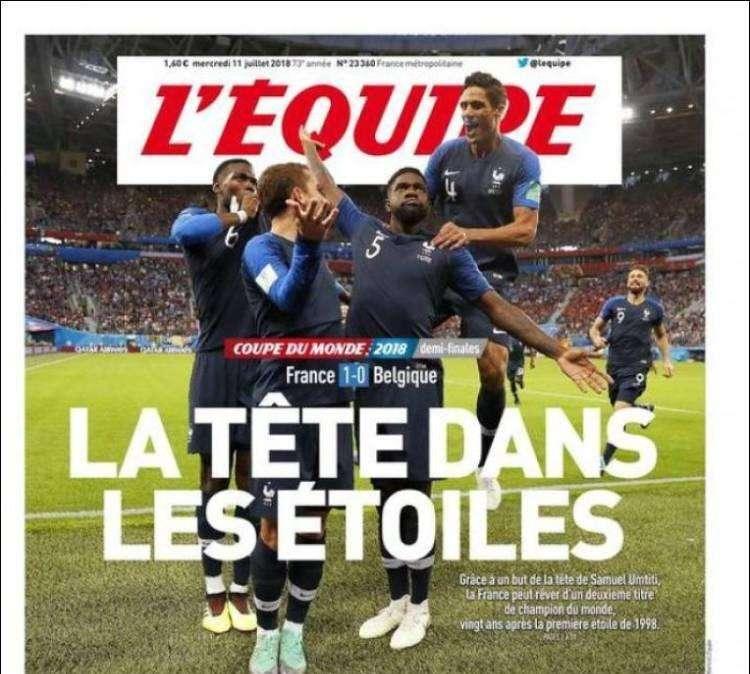L'Equipe al settimo cielo: "La testa nelle stelle"