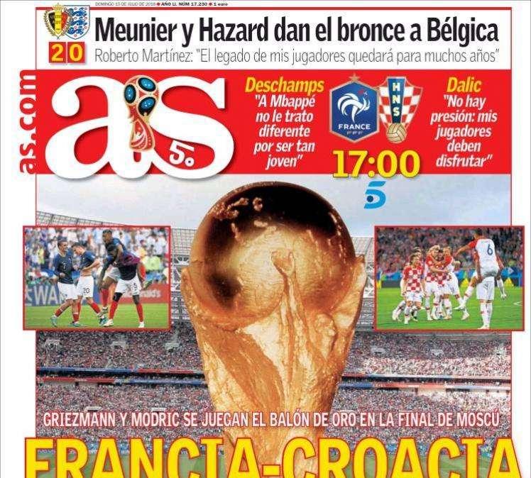 Francia-Croazia, AS: "Griezmann e Modric si giocano il Pallone d'Oro"