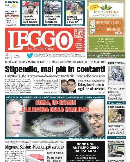 L'apertura di Leggo sulle sorprese al Mondiale: "Germania kaputt e Brasile flop"