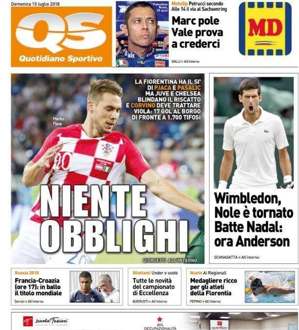 Francia-Croazia, Il QS titola: "L'oro di Russia"