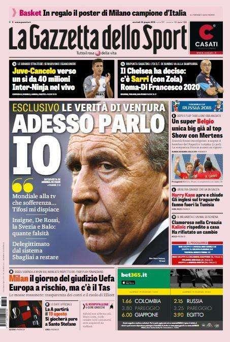 L'apertura della Gazzetta: "Super Belgio, unica big già al top"