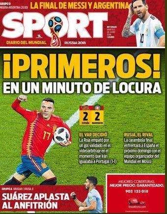 Spagna, Sport: "Primi in un minuto di follia"