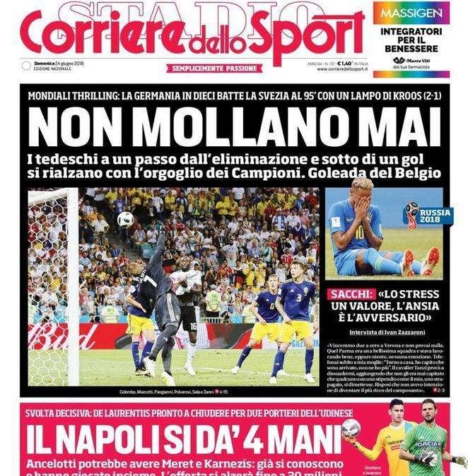 Il Corriere dello Sport: "Non mollano mai"