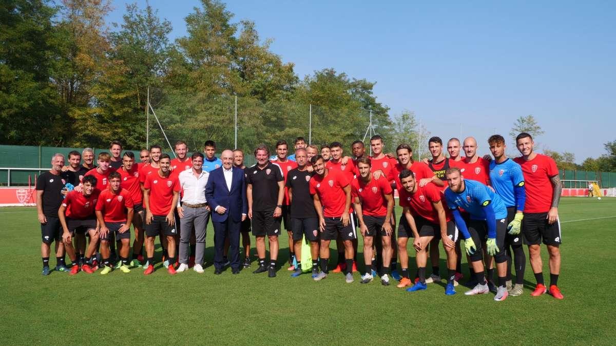 Monza, Galliani in visita alla squadra durante l'allenamento del pomeriggio