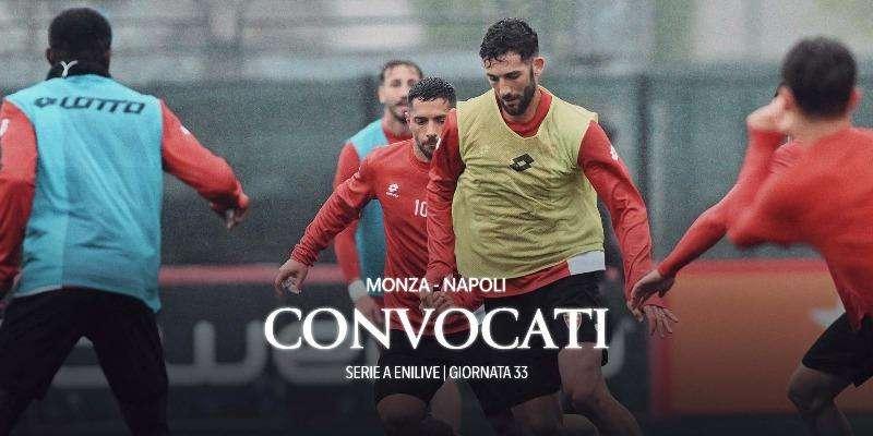 I convocati per domani col Napoli: fuori tre titolari del Monza 