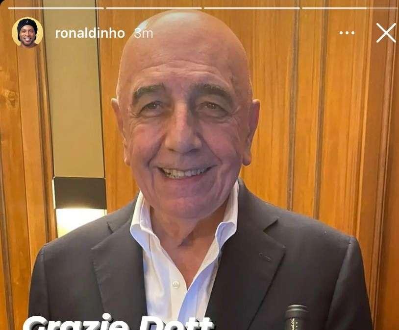 Ronaldinho omaggia Galliani: un bel regalo gradito dall'AD del Monza