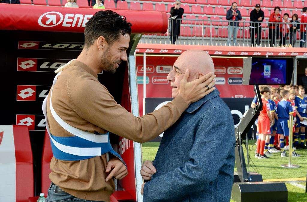 Monza, Pablo Marì è tornato allo stadio: discorso alla squadra prima della partita