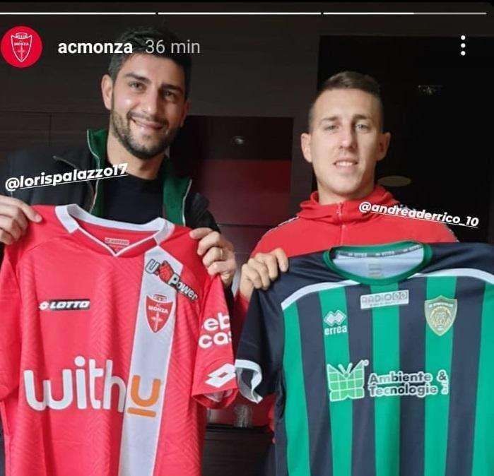 L'ex Palazzo fa visita al Monza in ritiro a Lecce, scambio di maglie con D'Errico