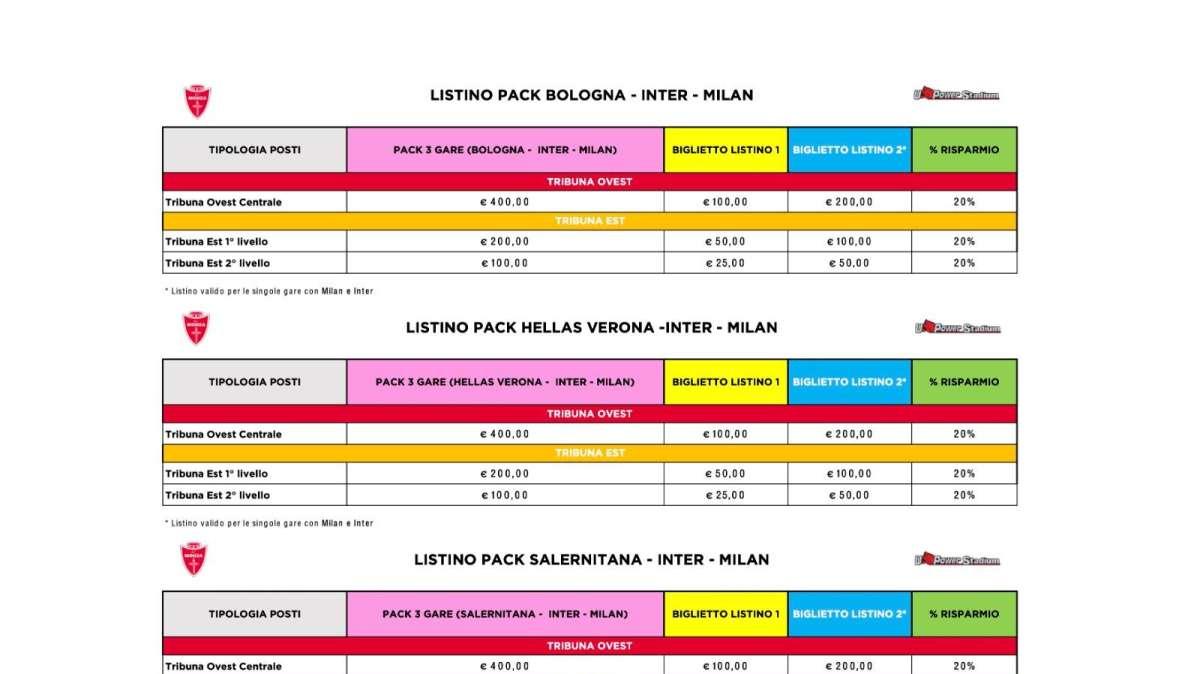 Monza, tornano i pack 3 partite