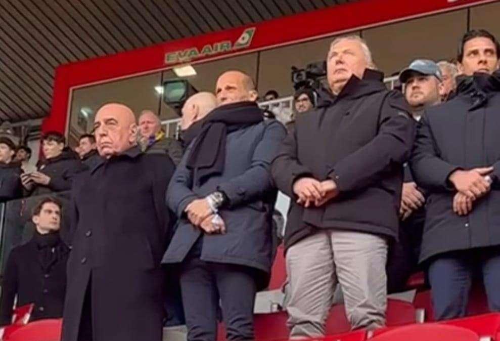 Un ospite speciale allo Stadium: c'è Allegri di fianco a Galliani