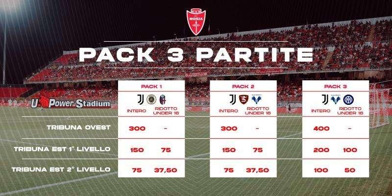 Il Monza lancia i "Pack 3 Partite" a prezzi vantaggiosi