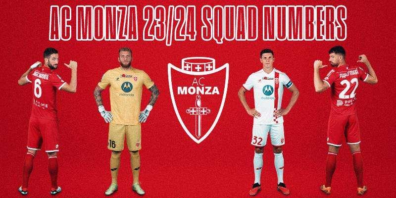 Ecco i numeri di maglia del Monza edizione 2023/2024