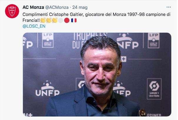 Galtier vince la Ligue1, e il Monza si congratula con l'ex biancorosso