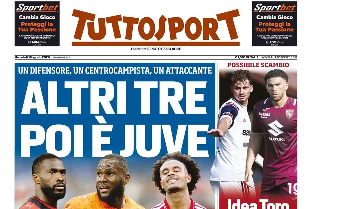 Calciomercato, Tuttosport: “Altri tre, poi è Juve”