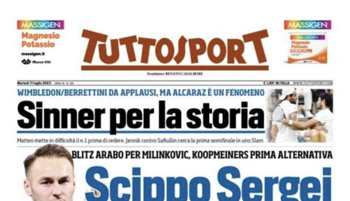 PRIMA PAGINA - Tuttosport: “Scippo Sergej. Reazione Juve”