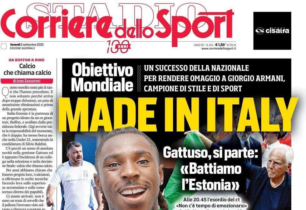 Corriere dello Sport: "Made in Italy. Obiettivo Mondiale"
