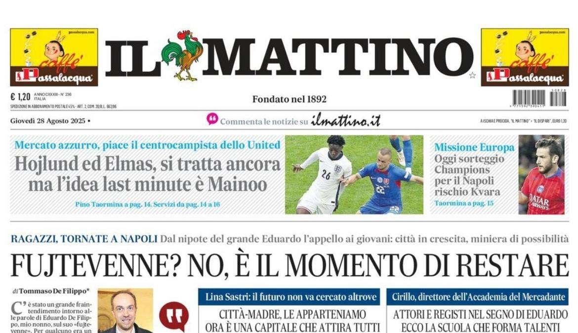 Il Mattino: "Hojlund ed Elmas, si tratta ancora: l’idea last minute è Mainoo”