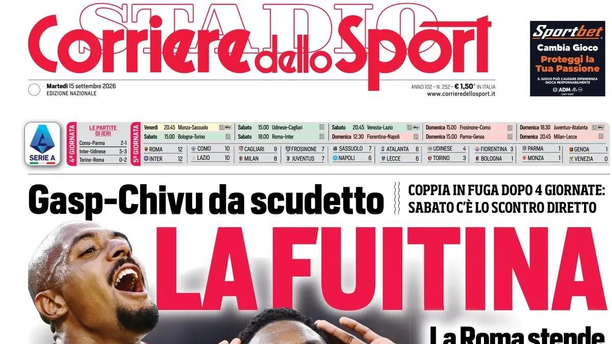 Prove di fuga per Roma e Inter, Corriere dello Sport: "La Fuitina"