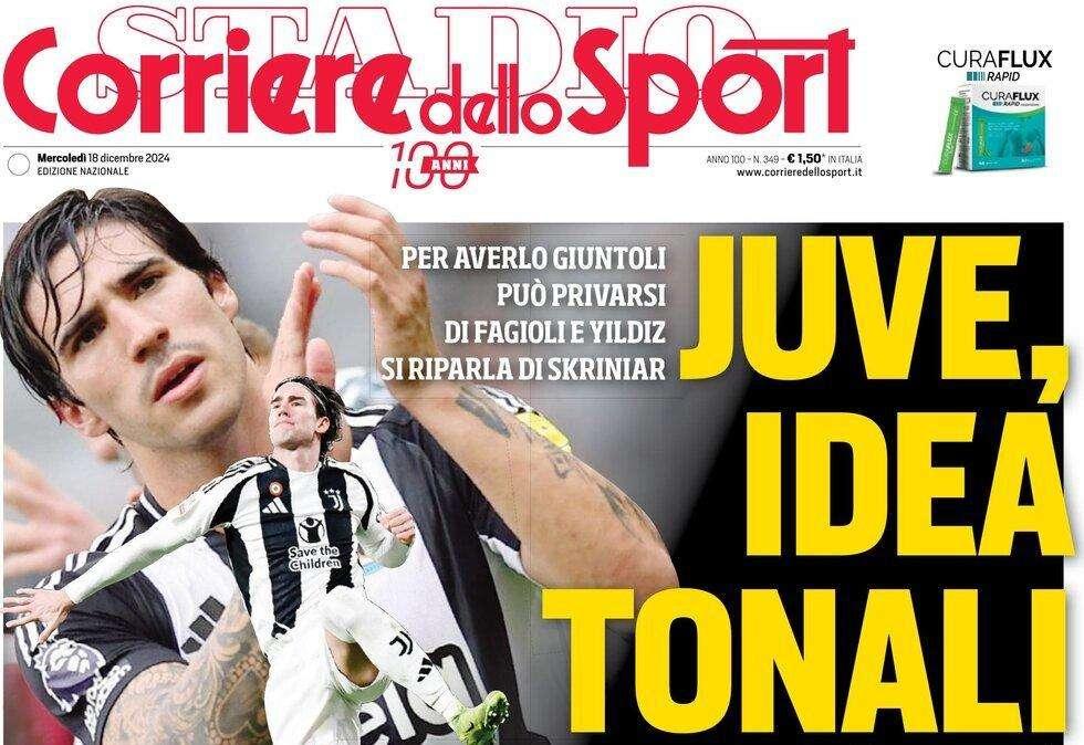 Corriere dello Sport: "Juve, pazza idea Tonali"