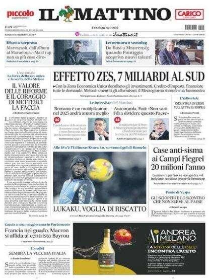 Il Mattino titola: "Lukaku, voglia di riscatto"
