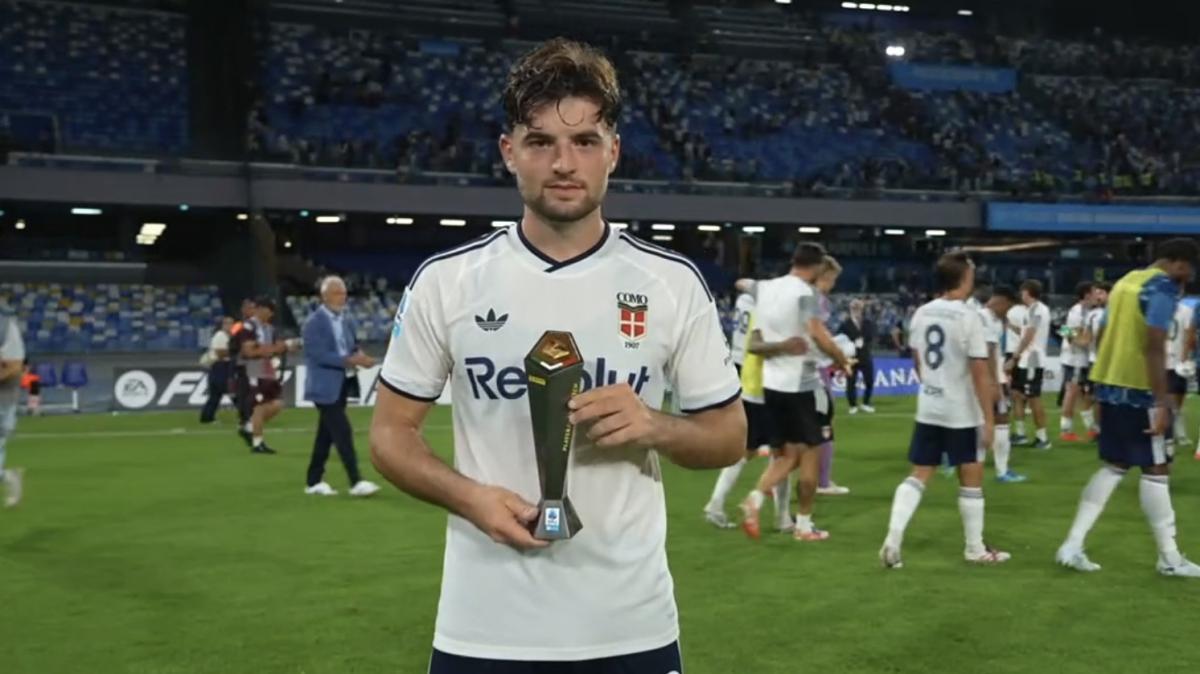 Napoli-Como 1-2, la Lega premia Baturina come MVP della sfida