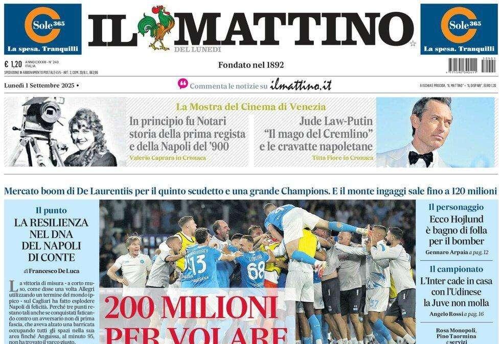 Il Mattino: "200 milioni per volare"