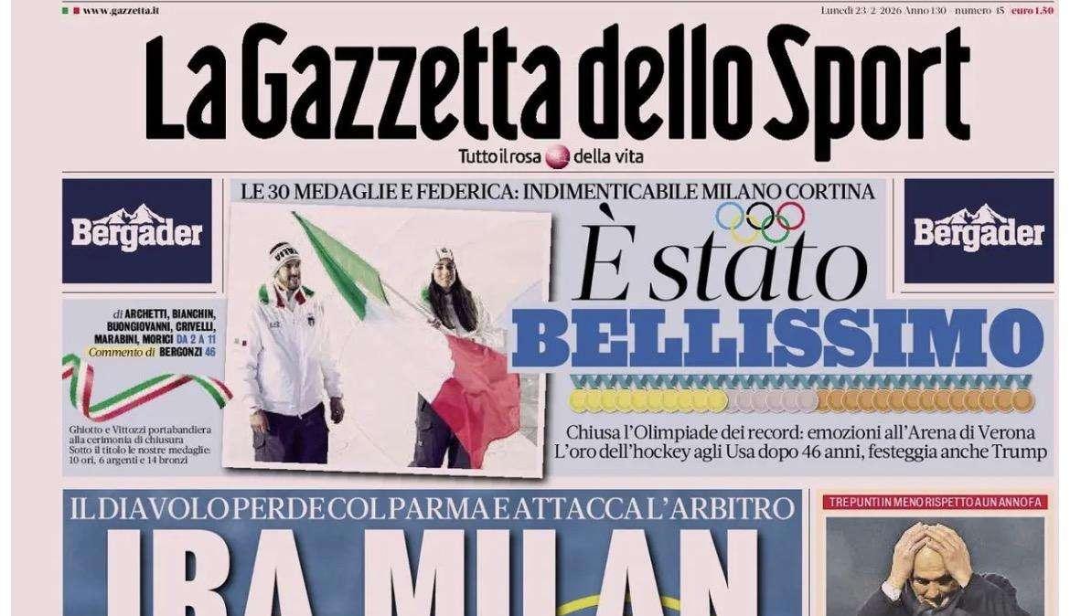 Gazzetta dello Sport: "Ira Milan, Inter a +10"