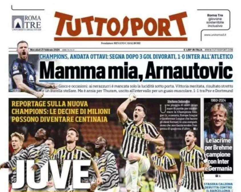 PRIMA PAGINA - Tuttosport: "Riscatto, quarti, Mondiale per club: Napoli su 3 fronti"