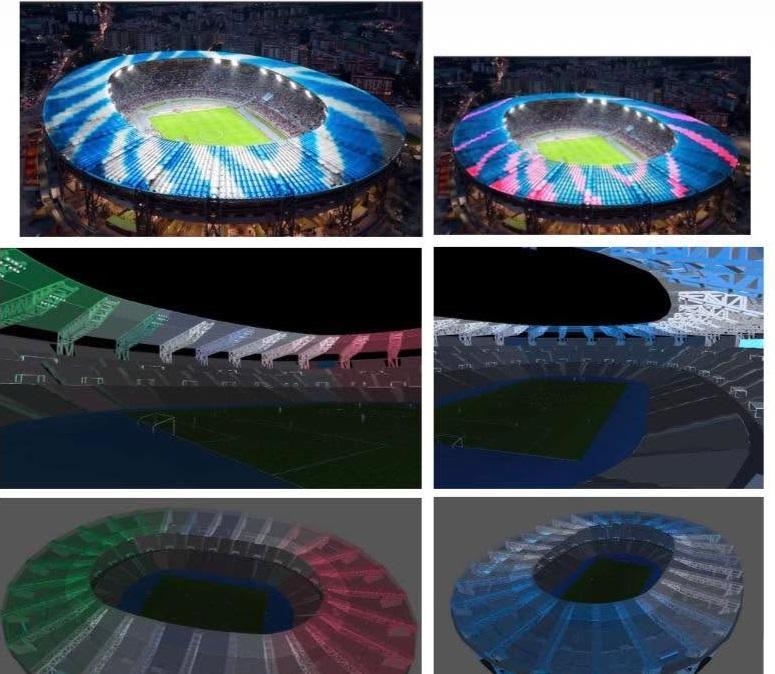 Restyling Maradona, il nuovo volto dello stadio: tetto green, fotovoltaico e con giochi di luci