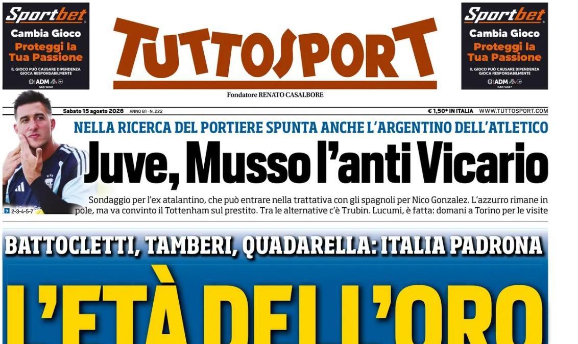 L'età dell'oro, Tuttosport: "Comandiamo noi agli europei"