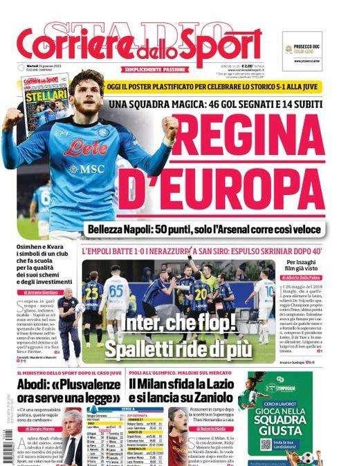 PRIMA PAGINA - Cds Campania: “Regina d’Europa”