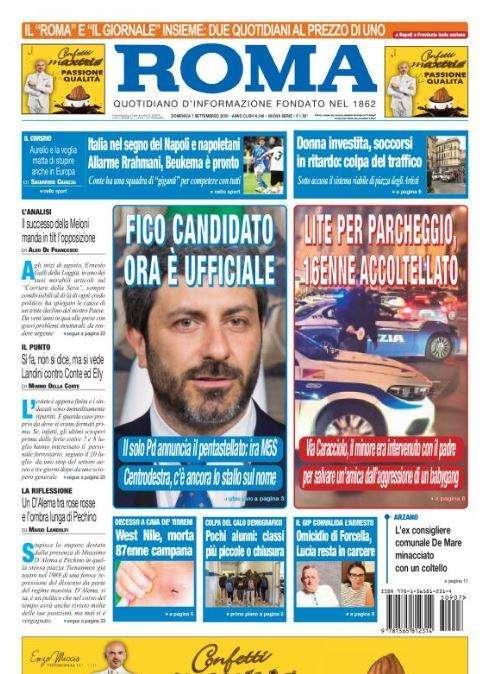 Il Roma: "Italia nel segno di Napoli e napoletani. Allarme Rrahmani"