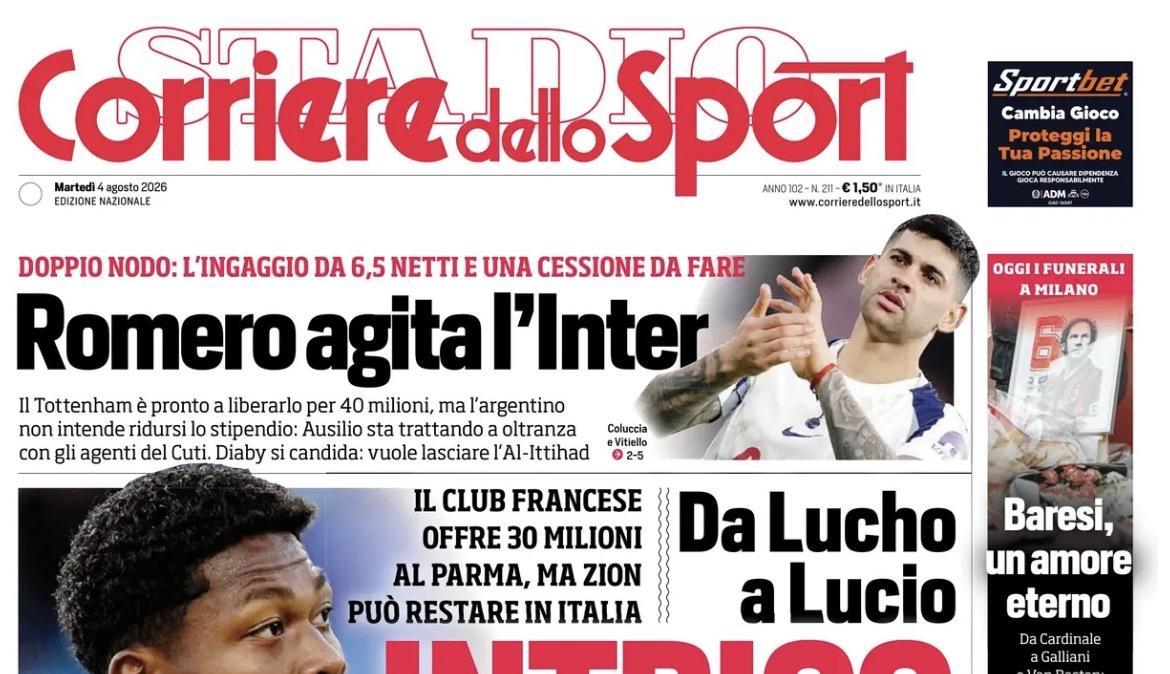 Badiashile, pressing Napoli: la prima pagina del Corriere dello Sport-Stadio