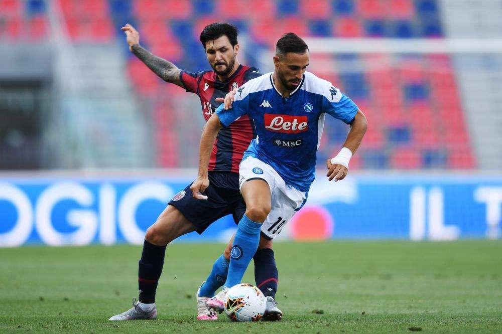 Ssc Napoli, il commento sul sito web: "70' azzurri, poi 20' irruenti del Bologna e pari giusto"