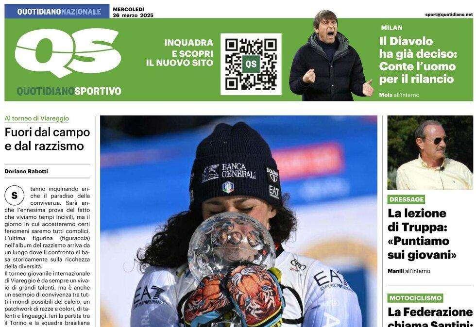QS in prima pagina: "Il Milan ha deciso, Conte l'uomo per il rilancio"