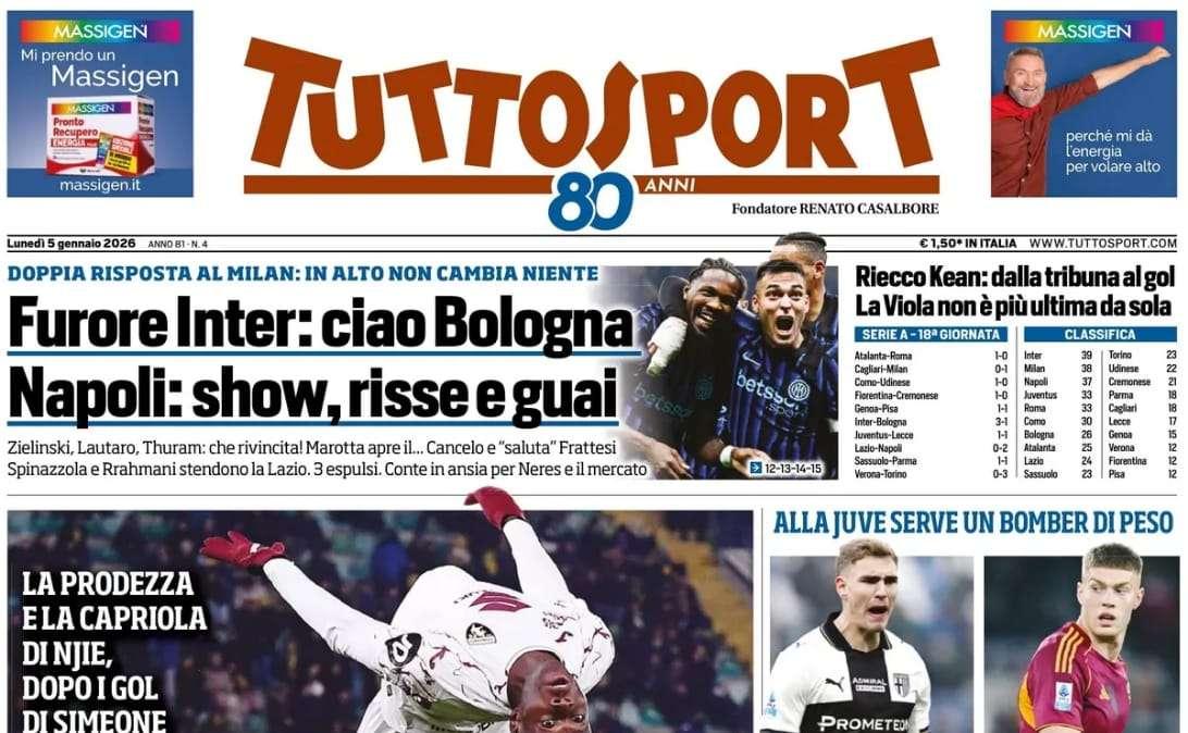 Tuttosport: "Napoli show. Risse e guai"