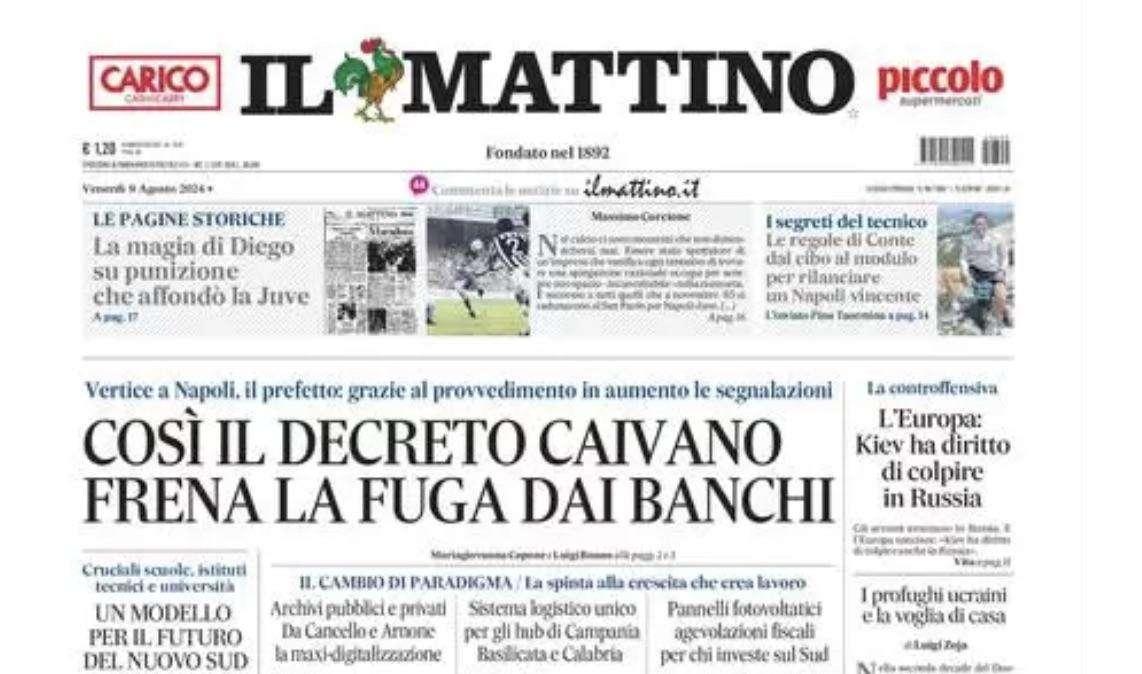Il Mattino: "Le regole di Conte: dal cibo al modulo per rilanciare un Napoli vincente"