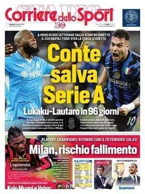 Corriere dello Sport: "Conte salva Serie A. Milan, rischio fallimento"