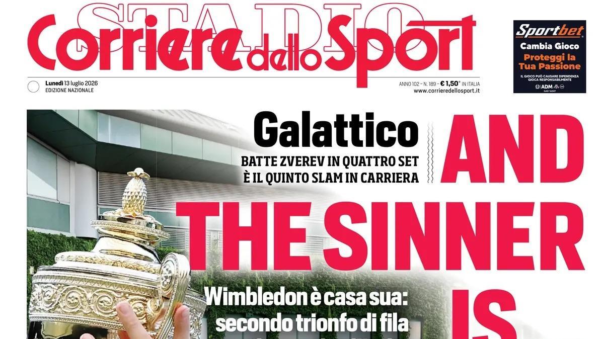 Impresa a Wimbledon, Corriere dello Sport: "And the Sinner is..."