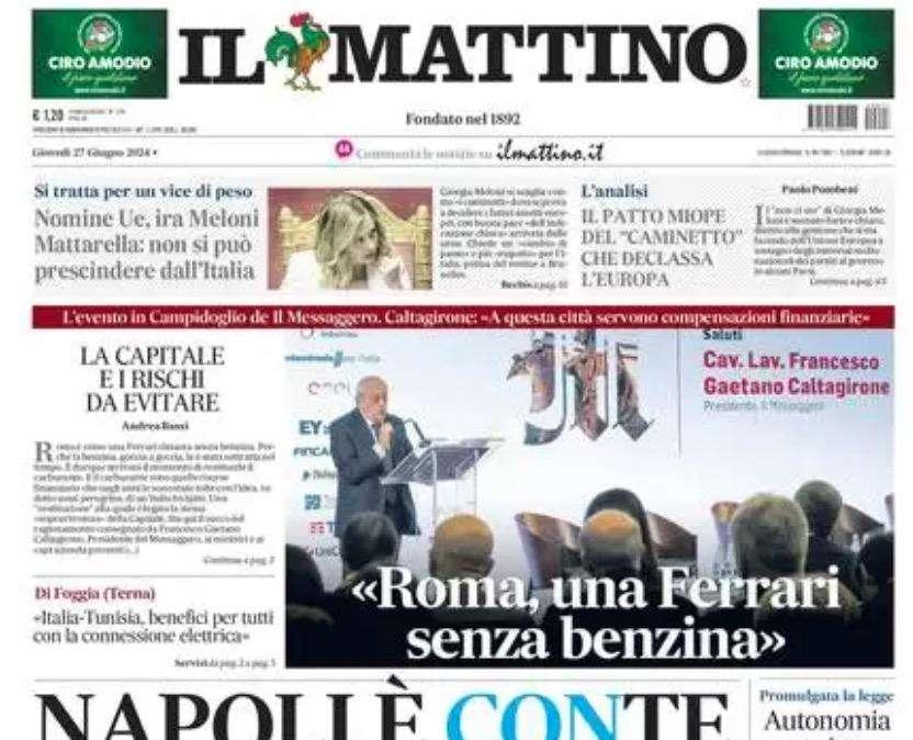 Il Mattino: "Napoli è Conte! Kvara-Di Lorenzo bloccati"