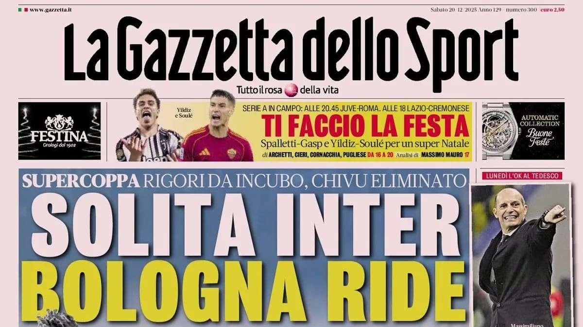Gazzetta dello Sport: "Solita Inter, Bologna ride"